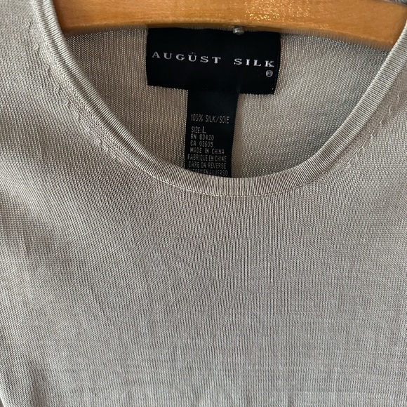 August Silk Gray Ribbed Sleeveless Muscle Tee - Picture 2 of 6